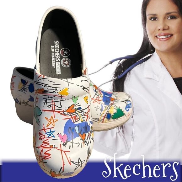 Skechers Women's 77227 Clog SR Candaba Slip Resistant Clogs Work Shoes Sz 8 - Picture 1 of 9